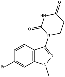 2,4(1H,3H)-Pyrimidinedione, 1-(6-bromo-1-methyl-1H-indazol-3-yl)dihydro- Structure