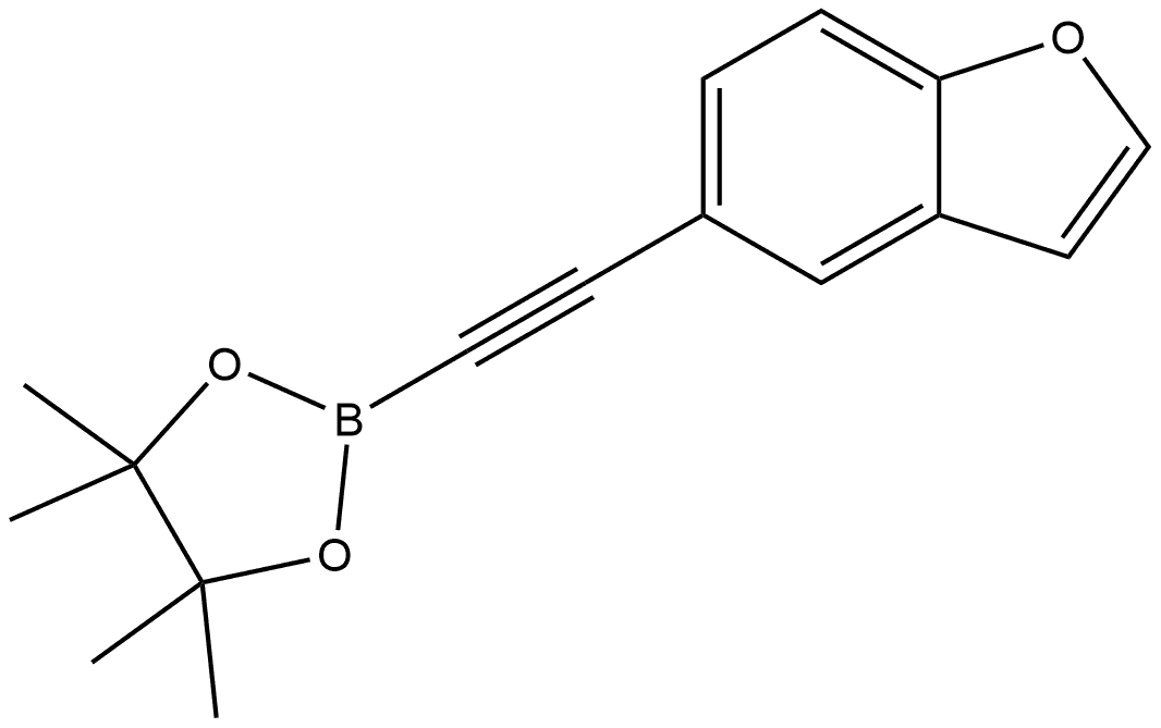 5-[(4,4,5,5-Tetramethyl-1,3,2-dioxaborolan-2-yl)ethynyl]-1-benzofuran 结构式