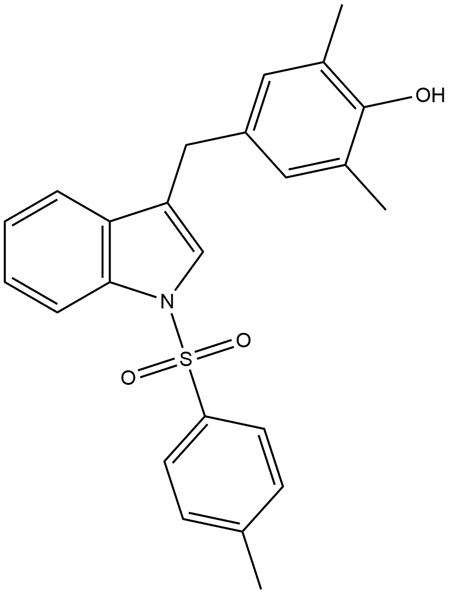 2,6-Dimethyl-4-[[1-[(4-methylphenyl)sulfonyl]-1H-indol-3-yl]methyl]phenol Structure