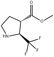 反式-2-三氟甲基-吡咯烷-3-羧酸甲酯 结构式