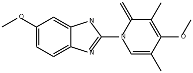 1H-Benzimidazole, 6-methoxy-2-(4-methoxy-3,5-dimethyl-2-methylene-1(2H)-pyridinyl)- Struktur