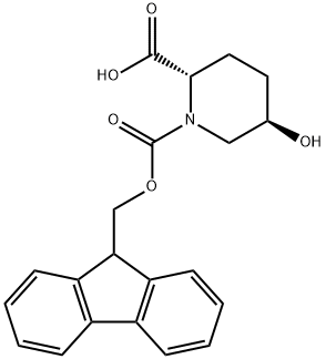 1,2-Piperidinedicarboxylic acid, 5-hydroxy-, 1-(9H-fluoren-9-ylmethyl) ester, (2S,5R)- Struktur