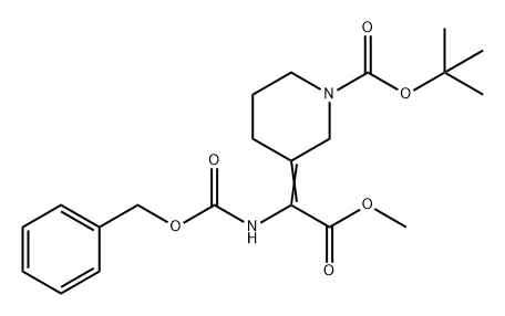 2-(1-BOC-3-亚哌啶基)-2-(CBZ-氨基)乙酸甲酯 结构式