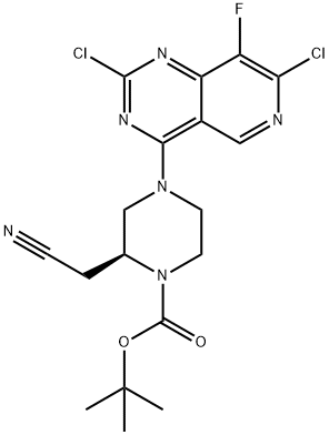 1-Piperazinecarboxylic acid, 2-(cyanomethyl)-4-(2,7-dichloro-8-fluoropyrido[4,3-d]pyrimidin-4-yl)-, 1,1-dimethylethyl ester, (2S)-|