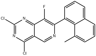 Pyrido[4,3-d]pyrimidine, 2,4-dichloro-8-fluoro-7-(8-methyl-1-naphthalenyl)- Structure