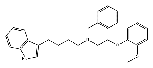 1H-Indole-3-butanamine, N-[2-(2-methoxyphenoxy)ethyl]-N-(phenylmethyl)- 化学構造式