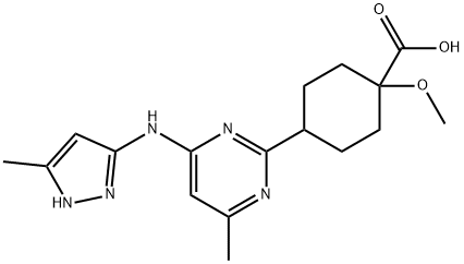 1-METHOXY-4-[4-METHYL-6-[(5-METHYL-1H-PYRAZOL-3-YL)AMINO]-2-PYRIMIDINYL]CYCLOHEXANEC,2459966-45-9,结构式
