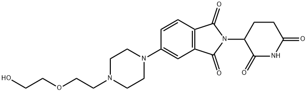 2-(2,6-dioxo-3-piperidinyl)-5-[4-[2-(2-hydroxyethoxy)ethyl]-1-piperazinyl]-1H-Isoindole-1,3(2H)-dione,,2467424-27-5,结构式