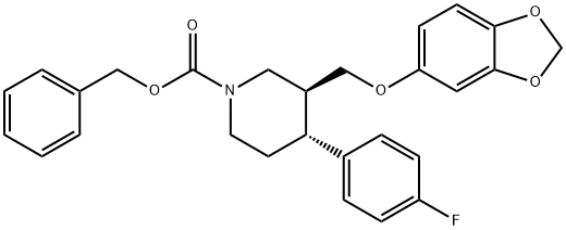 1-Piperidinecarboxylic acid, 3-[(1,3-benzodioxol-5-yloxy)methyl]-4-(4-fluorophenyl)-, phenylmethyl ester, (3S,4R)-