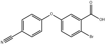 Benzoic acid, 2-bromo-5-(4-cyanophenoxy)- Struktur