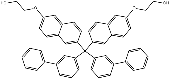 Ethanol, 2,2'-[(2,7-diphenyl-9H-fluoren-9-ylidene)bis(6,2-naphthalenediyloxy)]bis- Structure