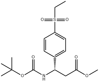 methyl (S)-3-((tert-butoxycarbonyl)amino)-3-(4-(ethylsulfonyl)phenyl)propanoate Struktur