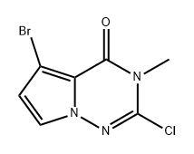 Pyrrolo[2,1-f][1,2,4]triazin-4(3H)-one, 5-bromo-2-chloro-3-methyl- Structure