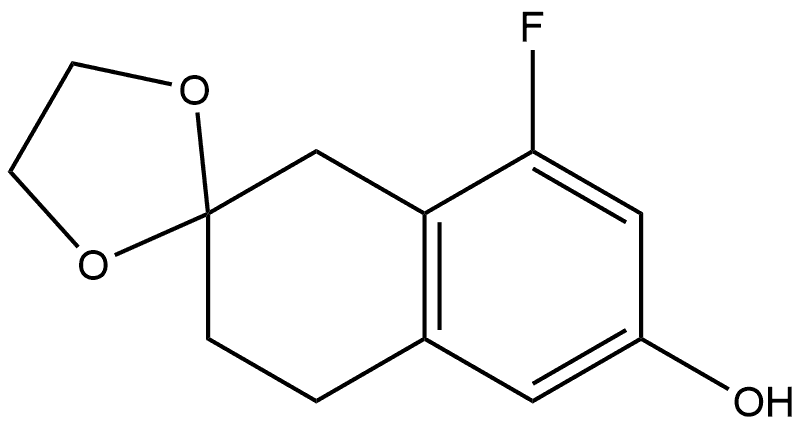 Spiro[1,3-dioxolane-2,2'(1'H)-naphthalen]-6'-ol, 8'-fluoro-3',4'-dihydro- Structure