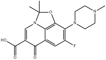 2H,6H-Oxazolo[5,4,3-ij]quinoline-5-carboxylic acid, 8-fluoro-2,2-dimethyl-9-(4-methyl-1-piperazinyl)-6-oxo- Structure