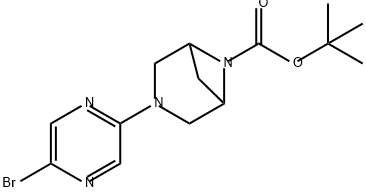 3,6-Diazabicyclo[3.1.1]heptane-6-carboxylic acid, 3-(5-bromo-2-pyrazinyl)-, 1,1-dimethylethyl ester 结构式