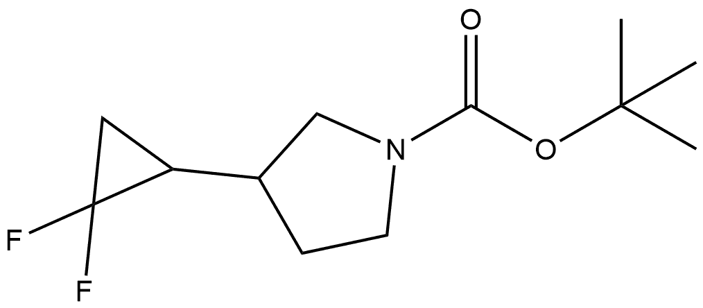 tert-butyl 3-(2,2-difluorocyclopropyl)pyrrolidine-1-carboxylate 结构式