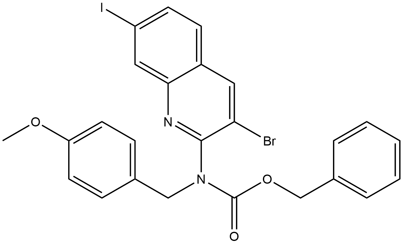 benzyl (3-bromo-7-iodoquinolin-2-yl)(4-methoxybenzyl)carbamate Structure