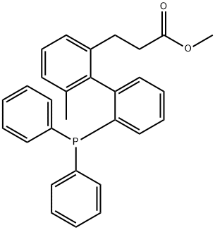 methyl (R)-3-(2'-(diphenylphosphanyl)-6-methyl-[1,1'-biphenyl]-2-yl)propanoate 结构式