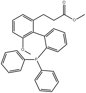 methyl (S)-3-(2'-(diphenylphosphanyl)-6-methoxy-[1,1'-biphenyl]-2-yl)propanoate 结构式