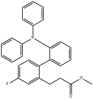 methyl 3-(2'-(diphenylphosphanyl)-4-fluoro-[1,1'-biphenyl]-2-yl)propanoate 结构式