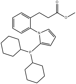 methyl 3-(2-(2-(dicyclohexylphosphanyl)-1H-pyrrol-1-yl)phenyl)propanoate 结构式