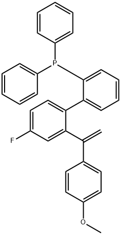 (4'-fluoro-2'-(1-(4-methoxyphenyl)vinyl)-[1,1'-biphenyl]-2-yl)diphenylphosphane Structure