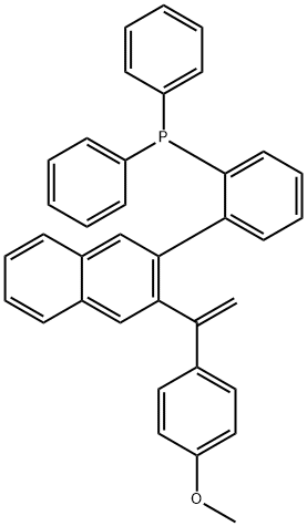 (2-(3-(1-(4-methoxyphenyl)vinyl)naphthalen-2-yl)phenyl)diphenylphosphane 结构式