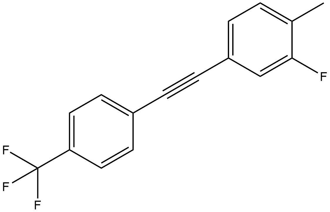 2-Fluoro-1-methyl-4-[2-[4-(trifluoromethyl)phenyl]ethynyl]benzene 结构式