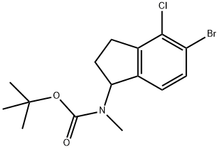 Carbamic acid, N-(5-bromo-4-chloro-2,3-dihydro-1H-inden-1-yl)-N-methyl-, 1,1-dimethylethyl ester Structure