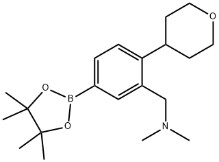 Benzenemethanamine, N,N-dimethyl-2-(tetrahydro-2H-pyran-4-yl)-5-(4,4,5,5-tetramethyl-1,3,2-dioxaborolan-2-yl)- 结构式