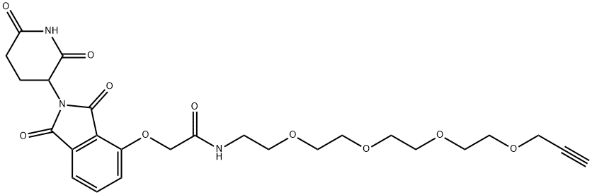 Acetamide, 2-[[2-(2,6-dioxo-3-piperidinyl)-2,3-dihydro-1,3-dioxo-1H-isoindol-4-yl]oxy]-N-3,6,9,12-tetraoxapentadec-14-yn-1-yl-,2496687-00-2,结构式