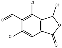 5-Isobenzofurancarboxaldehyde, 4,6-dichloro-1,3-dihydro-3-hydroxy-1-oxo- Struktur