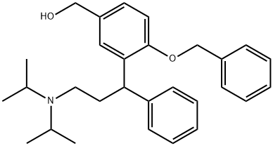 Benzenemethanol, 3-[3-[bis(1-methylethyl)amino]-1-phenylpropyl]-4-(phenylmethoxy)- Structure