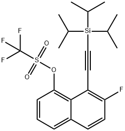 METHANESULFONIC ACID, 1,1,1-TRIFLUORO-, 7-FLUORO-8-[2-[TRIS(1-METHYLETHYL)SILYL]ETHYNYL]-1-NAPHTHALE, 2503307-86-4, 结构式