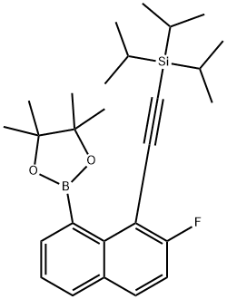 ((2-氟-8-(4,4,5,5-四甲基-1,3,2-二氧硼杂环戊烷-2-基)萘-1-基)乙炔基)三异丙基硅烷,2503307-87-5,结构式