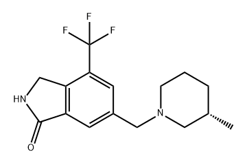 1H-Isoindol-1-one, 2,3-dihydro-6-[[(3S)-3-methyl-1-piperidinyl]methyl]-4-(trifluoromethyl)- Structure