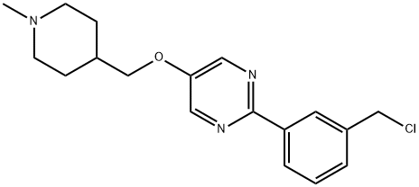 Pyrimidine, 2-[3-(chloromethyl)phenyl]-5-[(1-methyl-4-piperidinyl)methoxy]- Structure