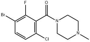 (3-bromo-6-chloro-2-fluorophenyl)(4-methylpiperazin-1-yl)methanone 结构式