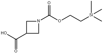 1-((2-(三甲基甲硅烷基)乙氧基)羰基)氮杂环丁烷-3-羧酸 结构式