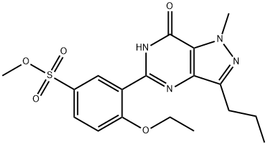 Benzenesulfonic acid, 3-?(6,?7-?dihydro-?1-?methyl-?7-?oxo-?3-?propyl-?1H-?pyrazolo[4,?3-?d]?pyrimidin-?5-?yl)?-?4-?ethoxy-?, methyl ester Structure