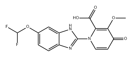 2-Pyridinecarboxylic acid, 1-[6-(difluoromethoxy)-1H-benzimidazol-2-yl]-1,4-dihydro-3-methoxy-4-oxo- Structure