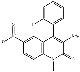 2(1H)-Quinolinone, 3-amino-4-(2-fluorophenyl)-1-methyl-6-nitro- Structure