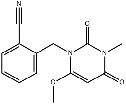 Benzonitrile, 2-[(3,4-dihydro-6-methoxy-3-methyl-2,4-dioxo-1(2H)-pyrimidinyl)methyl]- Structure