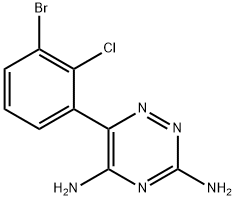 1,2,4-Triazine-3,5-diamine, 6-(3-bromo-2-chlorophenyl)- Struktur