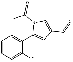 1H-Pyrrole-3-carboxaldehyde, 1-acetyl-5-(2-fluorophenyl)- Struktur