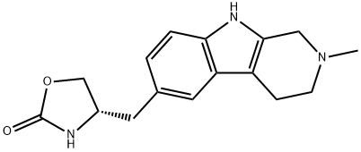 2-Oxazolidinone, 4-[(2,3,4,9-tetrahydro-2-methyl-1H-pyrido[3,4-b]indol-6-yl)methyl]-, (4S)- Struktur