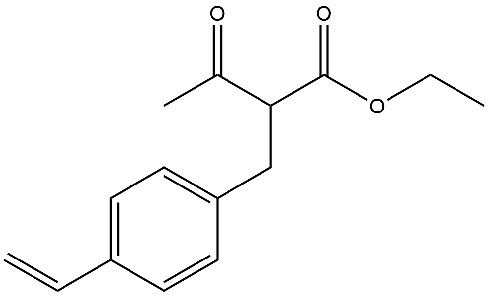 Benzenepropanoic acid, α-acetyl-4-ethenyl-, ethyl ester Structure