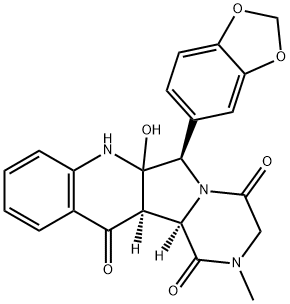 Pyrazino[1',2':1,5]pyrrolo[3,4-b]quinoline-1,4,12(6H)-trione, 6-(1,3-benzodioxol-5-yl)-2,3,6a,7,12a,12b-hexahydro-6a-hydroxy-2-methyl-, (6R,12aR,12bR)-|他达拉非EP杂质E