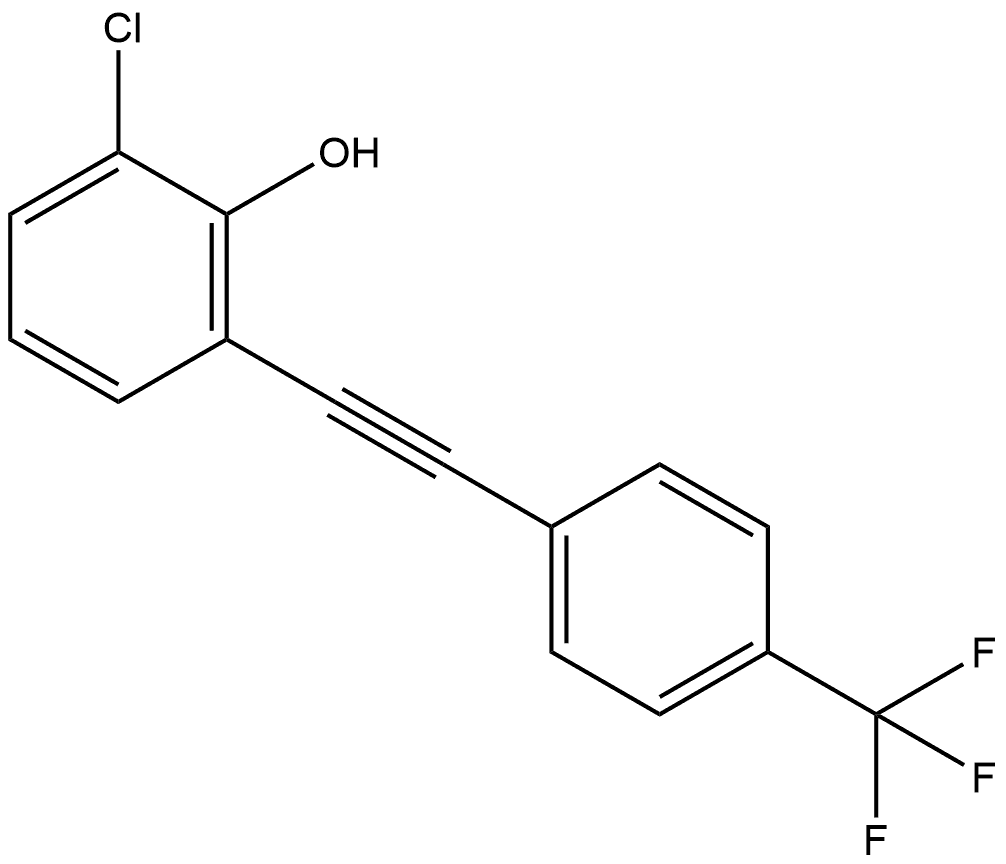 2-Chloro-6-[2-[4-(trifluoromethyl)phenyl]ethynyl]phenol 结构式